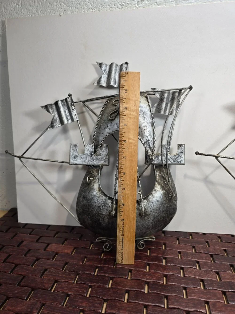 Set of 2 MCM 1960's Vintage Metal Brutalist Boats over 12